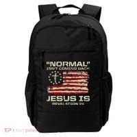 Normal IsnT Coming Back Jesus Is Christian American Flag Backpack thumb 0