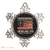 Normal IsnT Coming Back Jesus Is Christian American Flag Ornament thumb 0