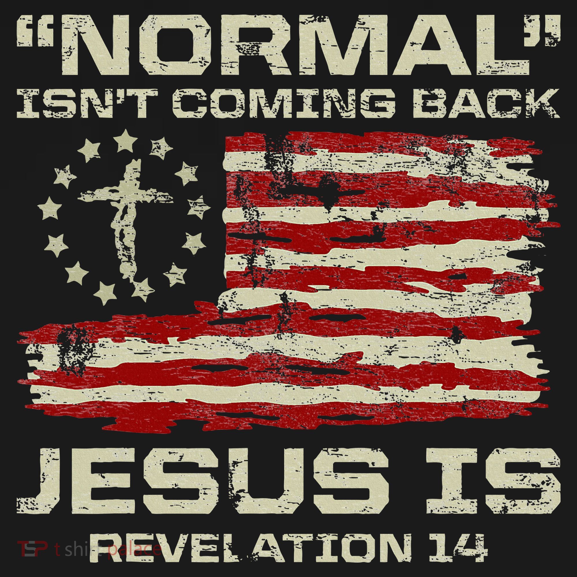 Normal IsnT Coming Back Jesus Is Christian American Flag Women's Tank Top