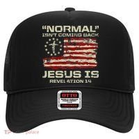 Normal IsnT Coming Back Jesus Is Christian American Flag Hat thumb 0