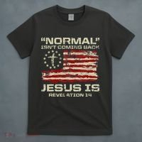 Normal IsnT Coming Back Jesus Is Christian American Flag T-Shirt thumb 4