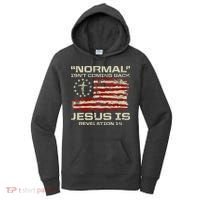 Normal IsnT Coming Back Jesus Is Christian American Flag Women's Hoodie thumb 0