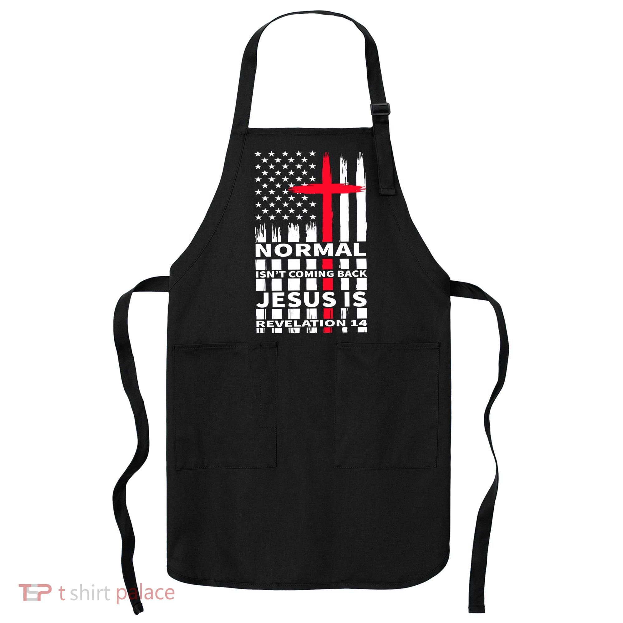Norman Isnt Coming Back Jesus Is Revelation 14 Christ Christianity Apron
