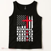 Norman Isnt Coming Back Jesus Is Revelation 14 Christ Christianity Tank Top thumb 2