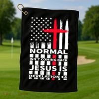 Norman Isnt Coming Back Jesus Is Revelation 14 Christ Christianity Golf Towel thumb 1