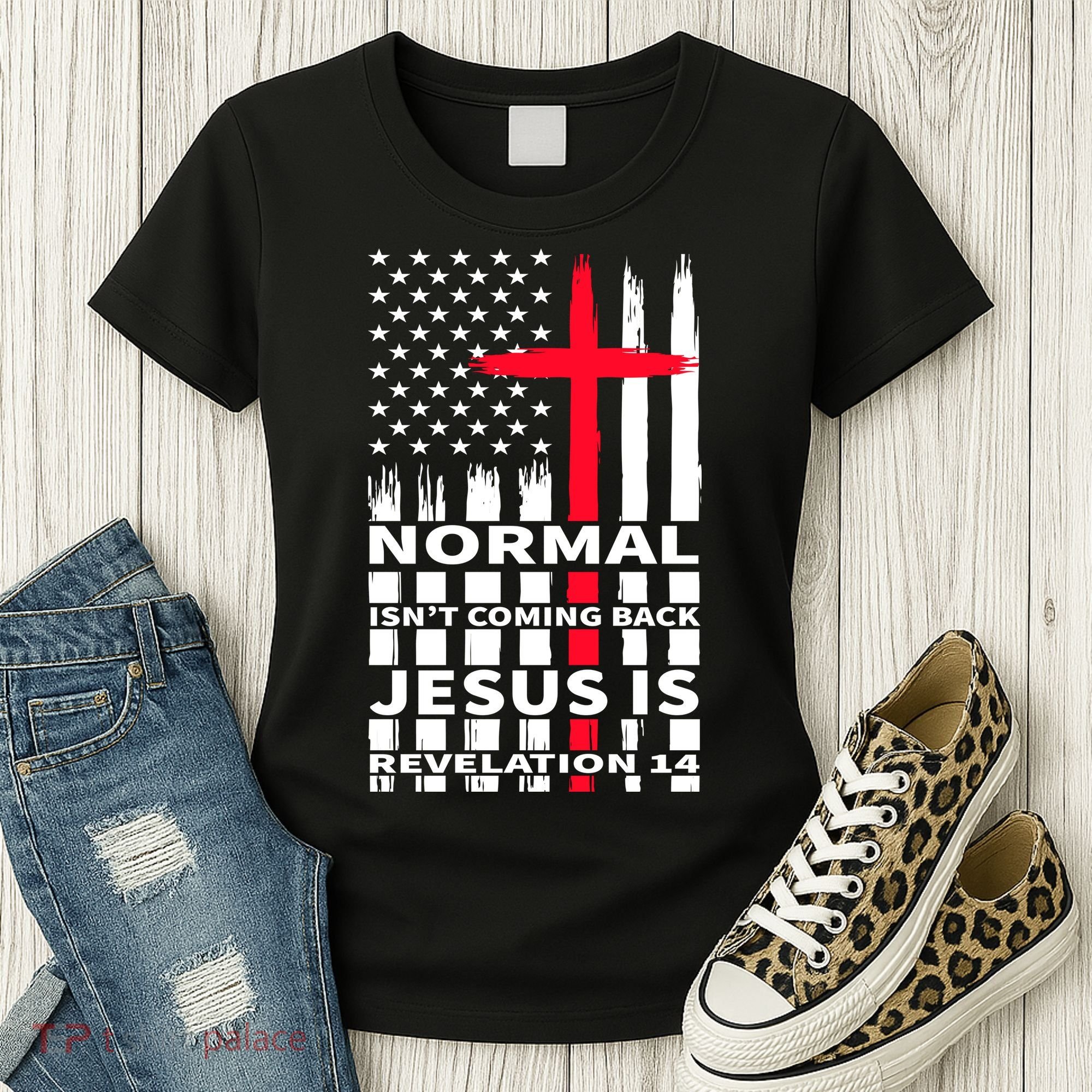 Norman Isnt Coming Back Jesus Is Revelation 14 Christ Christianity Women's T-Shirt