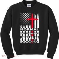 Norman Isnt Coming Back Jesus Is Revelation 14 Christ Christianity Kids Sweatshirt thumb 0