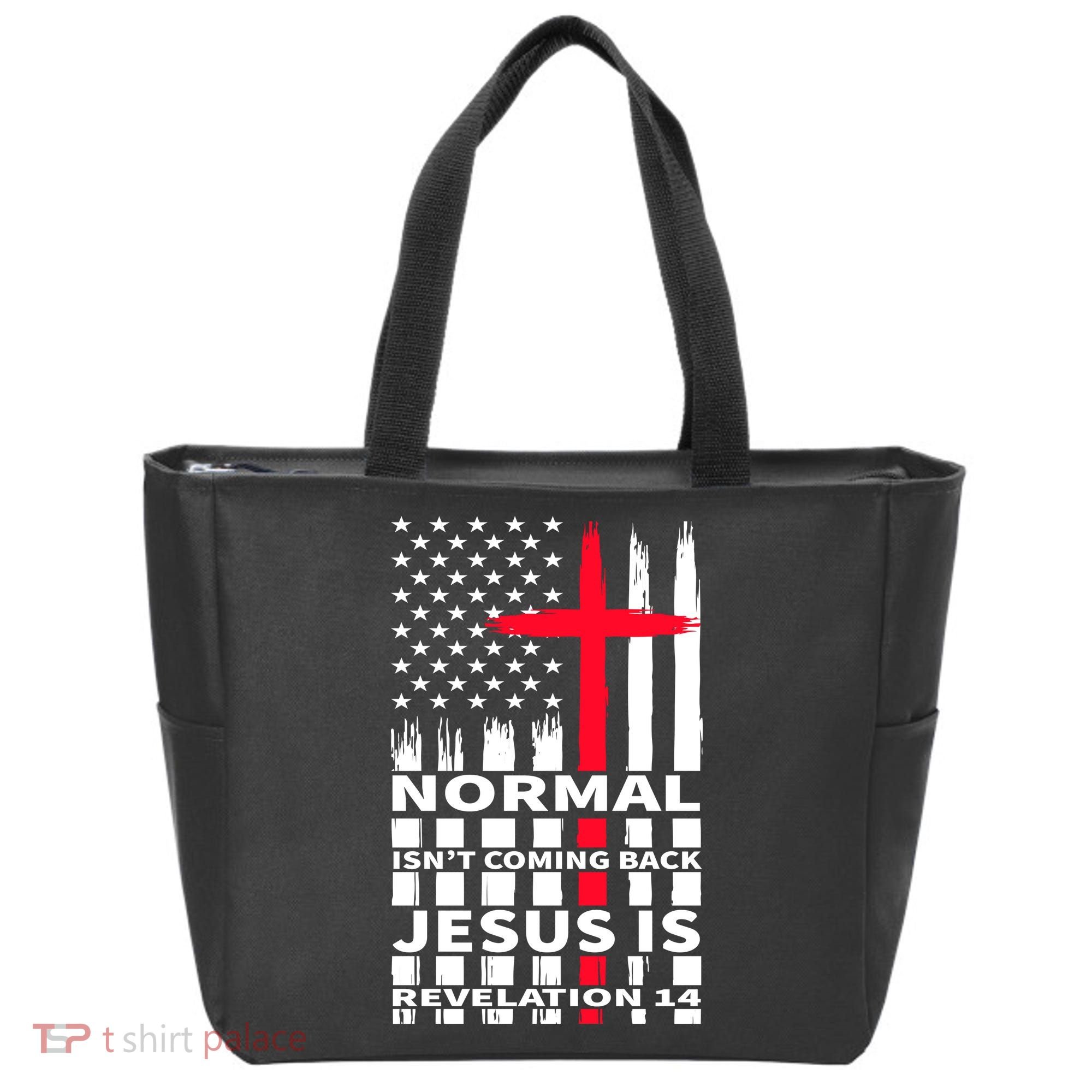 Norman Isnt Coming Back Jesus Is Revelation 14 Christ Christianity Tote Bag