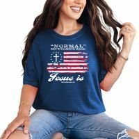 Normal Isn't Coming Back But Jesus Is Revelation 14 American Flag Comfort Colors T-Shirt thumb 0