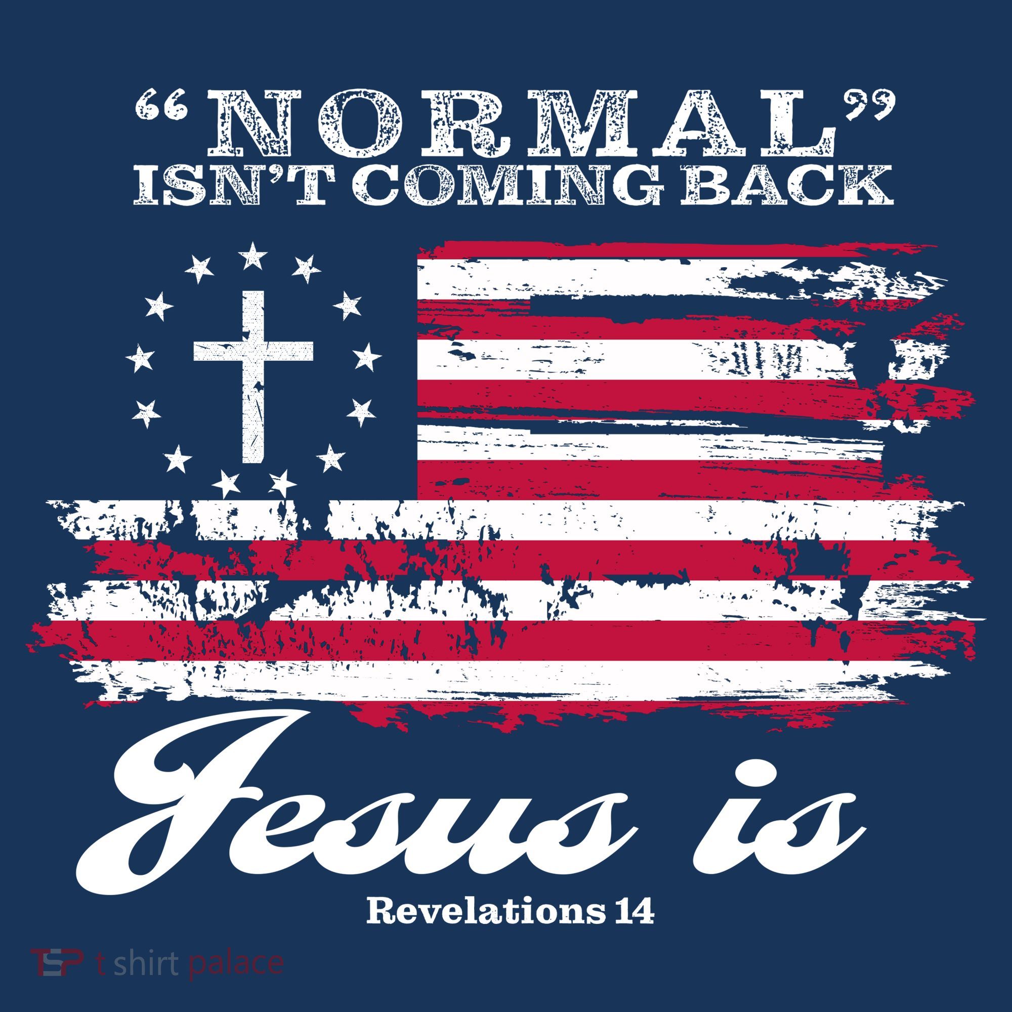 Normal Isn't Coming Back But Jesus Is Revelation 14 American Flag T-Shirt