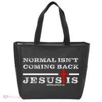 Normal Isn't Coming Back But Jesus Is Revelation 14 Tote Bag thumb 0