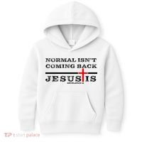 Normal Isn't Coming Back But Jesus Is Revelation 14 Kids Hoodie thumb 0