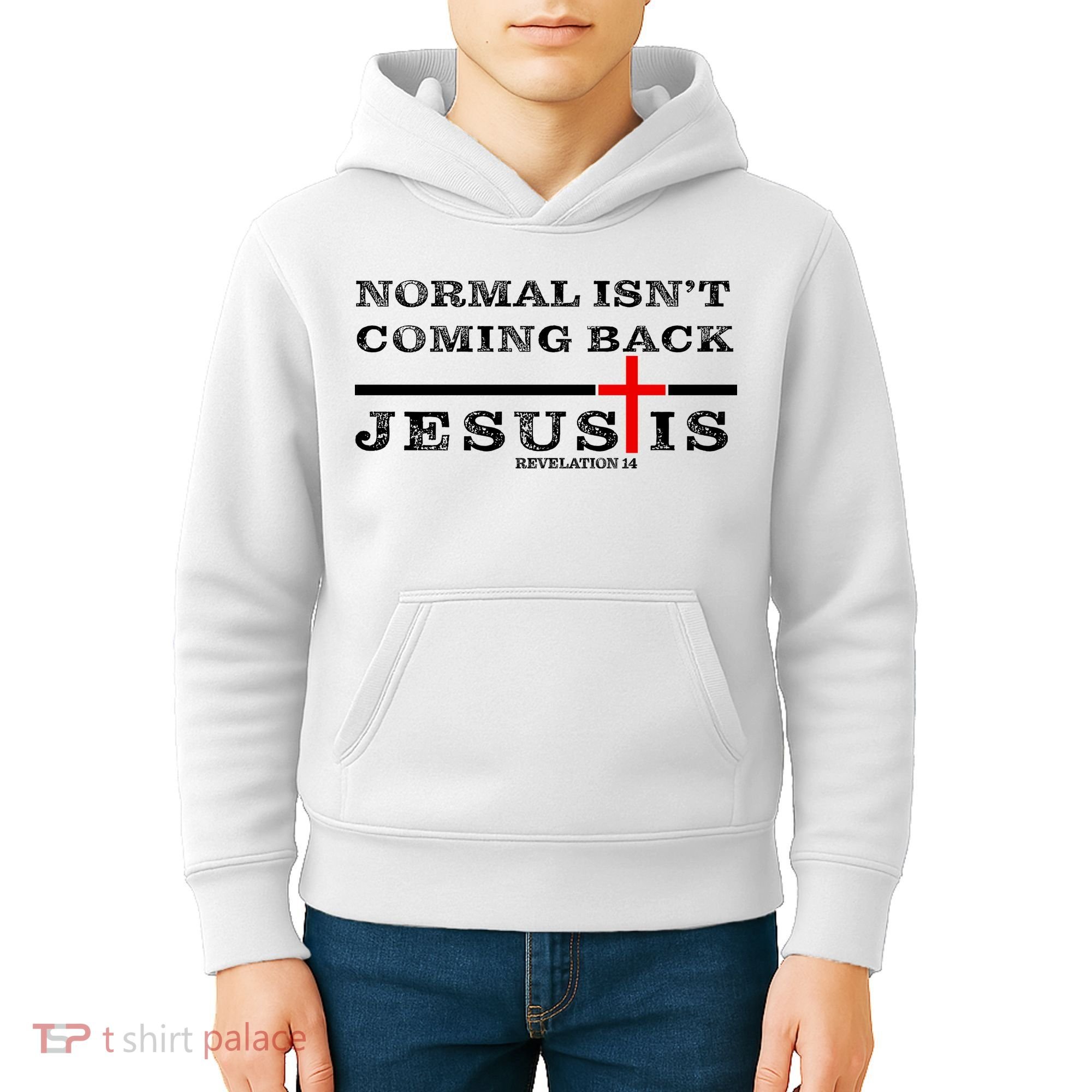Normal Isn't Coming Back But Jesus Is Revelation 14 Kids Hoodie
