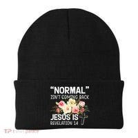 Normal Isn't Coming Back Jesus Is Revelation Flower Beanie thumb 0