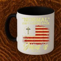 Normal Isn't Coming Back Jesus Is Revelation 14 Christian Coffee Mug thumb 2