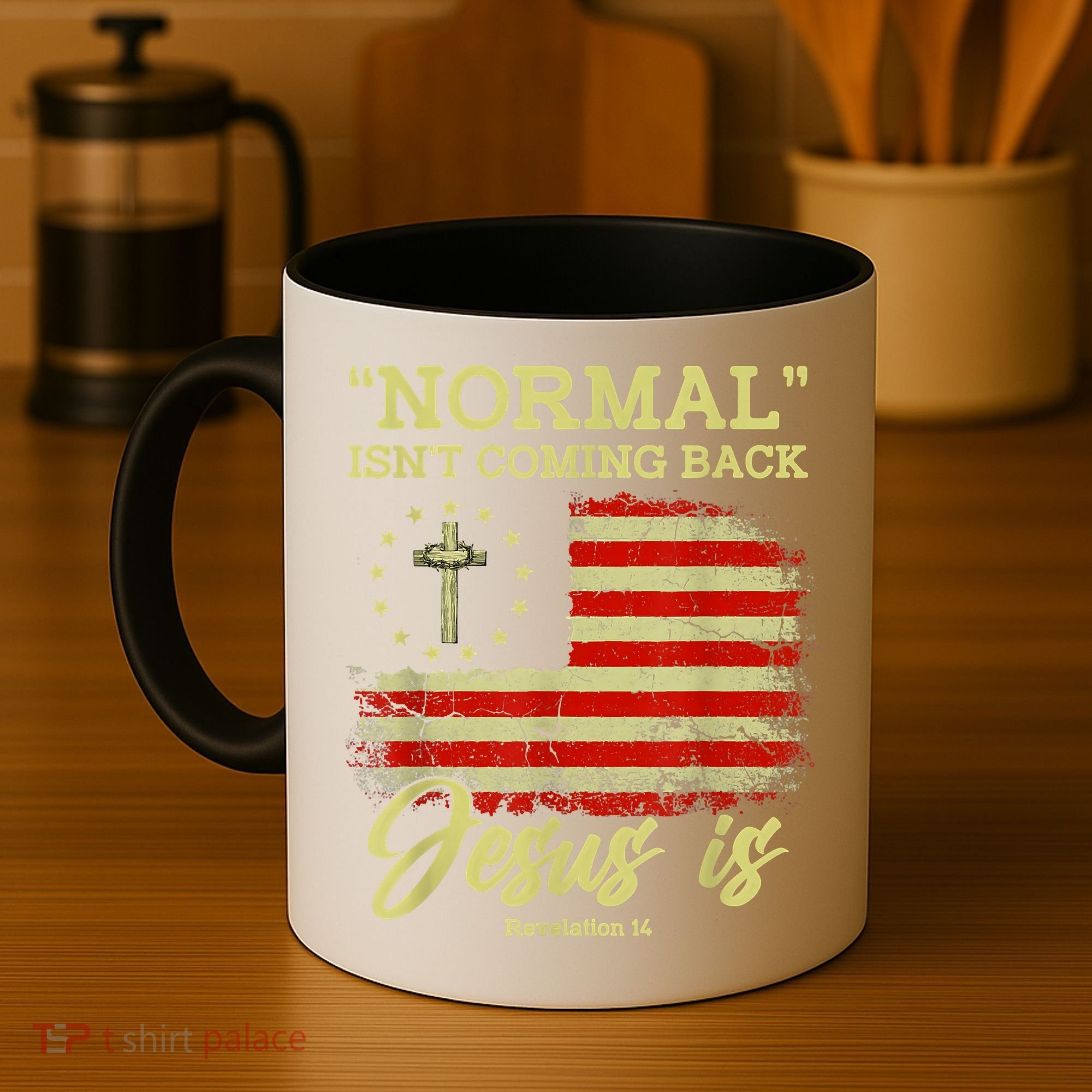Normal Isn't Coming Back Jesus Is Revelation 14 Christian Coffee Mug