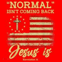Normal Isn't Coming Back Jesus Is Revelation 14 Christian Santa Hat thumb 1