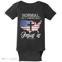 Normal Isn't Coming Back But Jesus Is Revelation 14 Baby Bodysuit thumb 0