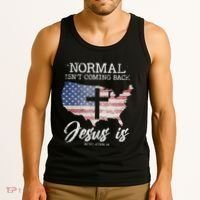 Normal Isn't Coming Back But Jesus Is Revelation 14 Tank Top thumb 3