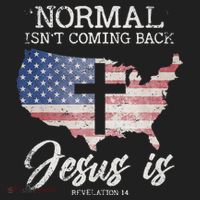Normal Isn't Coming Back But Jesus Is Revelation 14 Golf Towel thumb 3