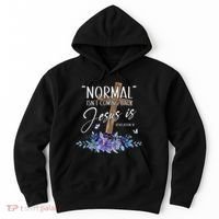 Normal Isn't Coming Back But Jesus Is Revelation 14 Flower Hoodie thumb 0