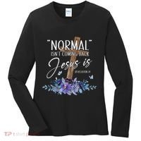 Normal Isn't Coming Back But Jesus Is Revelation 14 Flower Women's Long Sleeve Shirt thumb 0