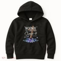 Normal Isn't Coming Back But Jesus Is Revelation 14 Flower Kids Hoodie thumb 0
