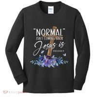 Normal Isn't Coming Back But Jesus Is Revelation 14 Flower Kids Long Sleeve Shirt thumb 0