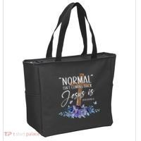 Normal Isn't Coming Back But Jesus Is Revelation 14 Flower Tote Bag thumb 2