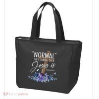 Normal Isn't Coming Back But Jesus Is Revelation 14 Flower Tote Bag thumb 3