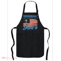 Normal Isn't Coming Back Jesus Is Distressed USA Flag Apron thumb 0