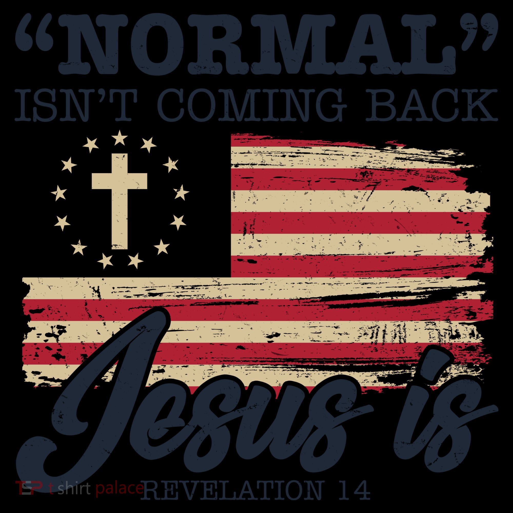 Normal Isn't Coming Back Jesus Is Distressed USA Flag Coffee Mug
