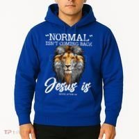 Normal Isnt Coming Back But Jesus Is Cross Christian Hoodie thumb 2