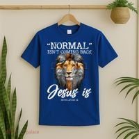 Normal Isnt Coming Back But Jesus Is Cross Christian T-Shirt thumb 2