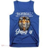 Normal Isnt Coming Back But Jesus Is Cross Christian Tank Top thumb 0