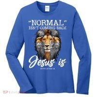 Normal Isnt Coming Back But Jesus Is Cross Christian Women's Long Sleeve Shirt thumb 0