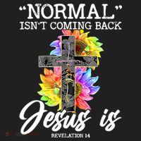 Normal Isn't Coming Back But Jesus Is Faith Sunflower Beanie thumb 2