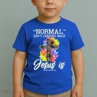 Normal Isn't Coming Back But Jesus Is Faith Sunflower Toddler T-Shirt thumb 2