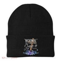 Normal Isnt Coming Back But Jesus Is Revelation 14 Flower Beanie thumb 0