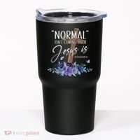 Normal Isnt Coming Back But Jesus Is Revelation 14 Flower Tumbler thumb 0