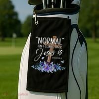 Normal Isnt Coming Back But Jesus Is Revelation 14 Flower Golf Towel thumb 2