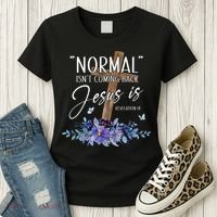 Normal Isnt Coming Back But Jesus Is Revelation 14 Flower Women's T-Shirt thumb 3