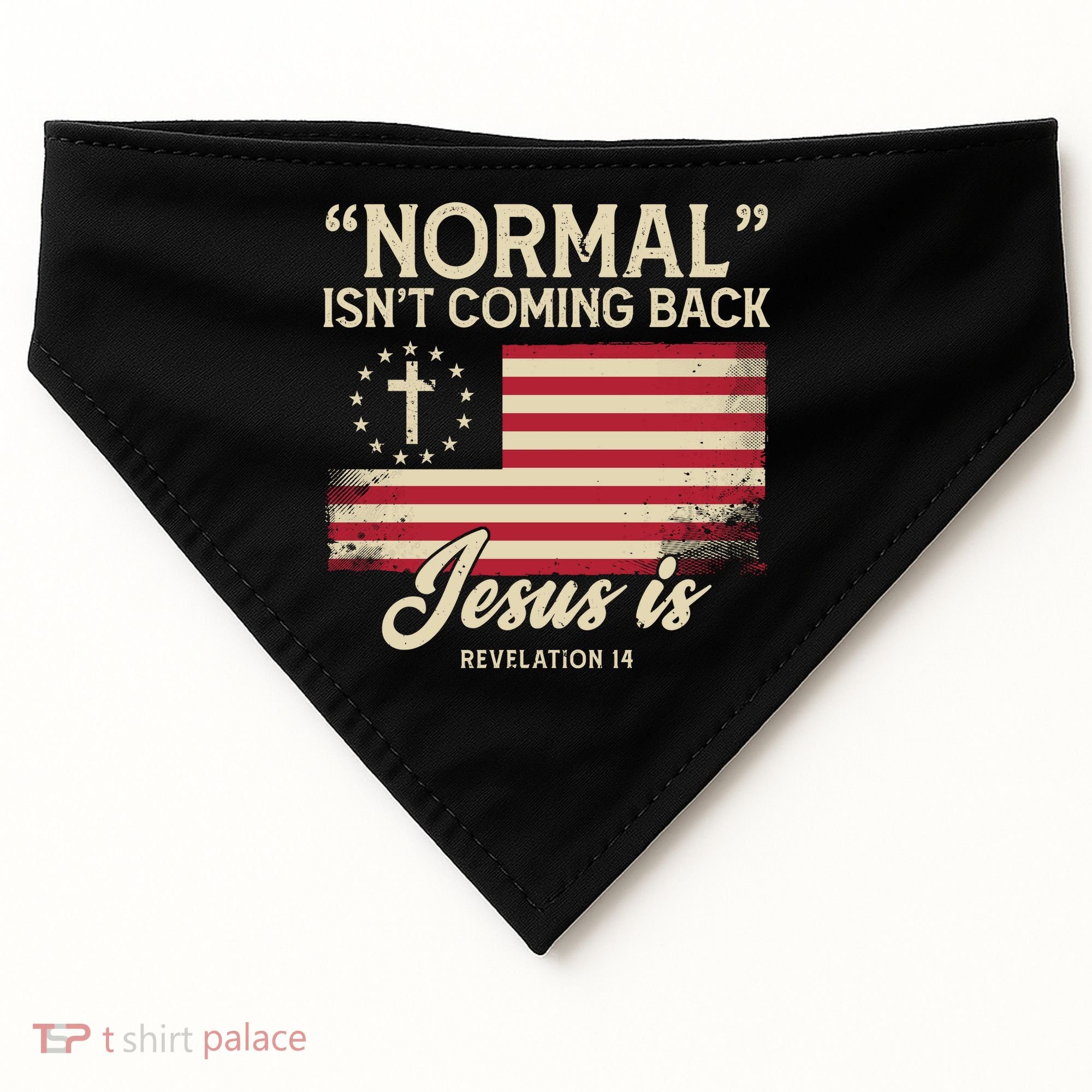 Normal Isnt Coming Back Jesus Is Christian USA-Made Doggie Bandana
