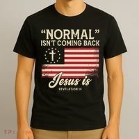 Normal Isnt Coming Back Jesus Is Christian T-Shirt thumb 3