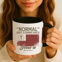 Normal Isnt Coming Back Jesus Is Christian Coffee Mug thumb 3