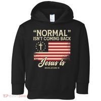 Normal Isnt Coming Back Jesus Is Christian Toddler Hoodie thumb 0
