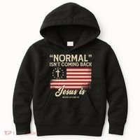 Normal Isnt Coming Back Jesus Is Christian Kids Hoodie thumb 0