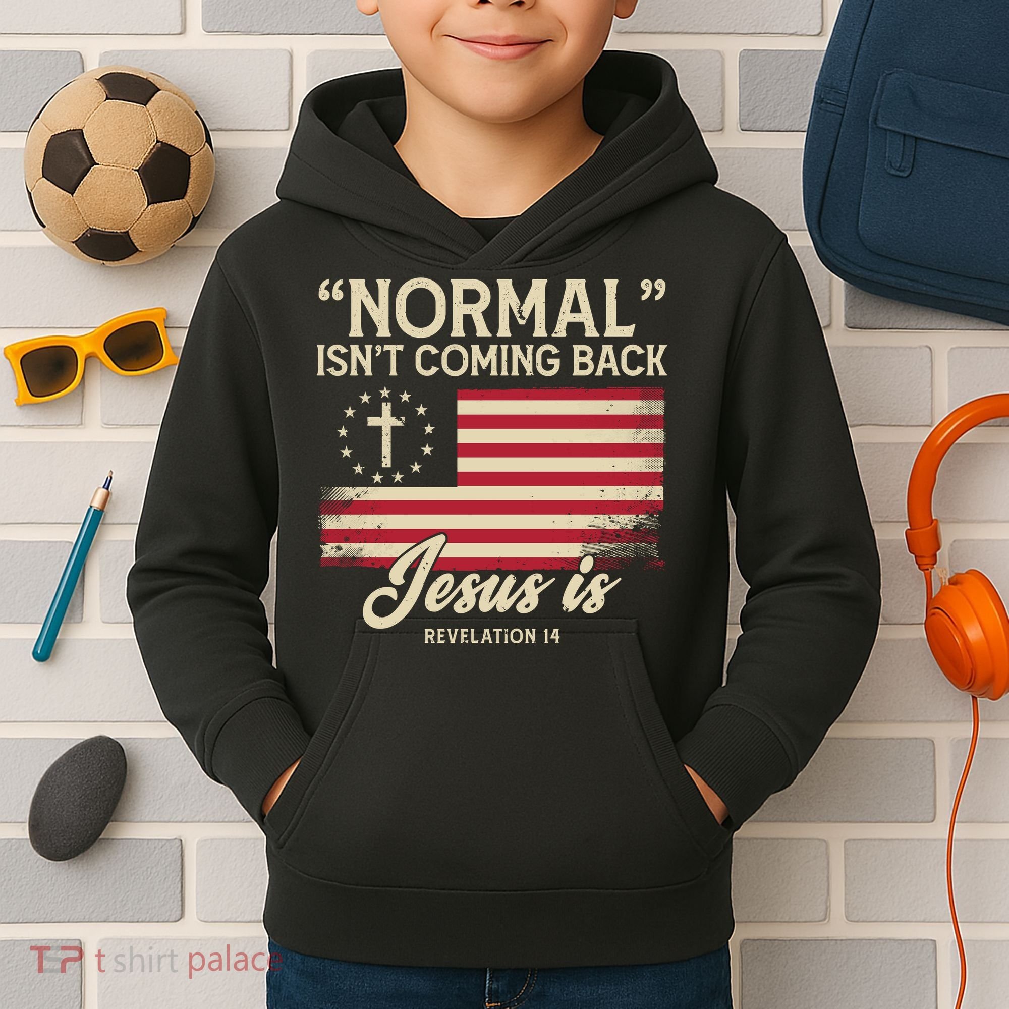 Normal Isnt Coming Back Jesus Is Christian Kids Hoodie