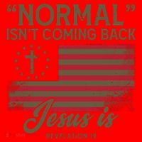Normal Isnt Coming Back Jesus Is Christian Santa Hat thumb 1
