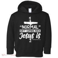 Normal Isn't Coming Back Jesus Is Toddler Hoodie thumb 0
